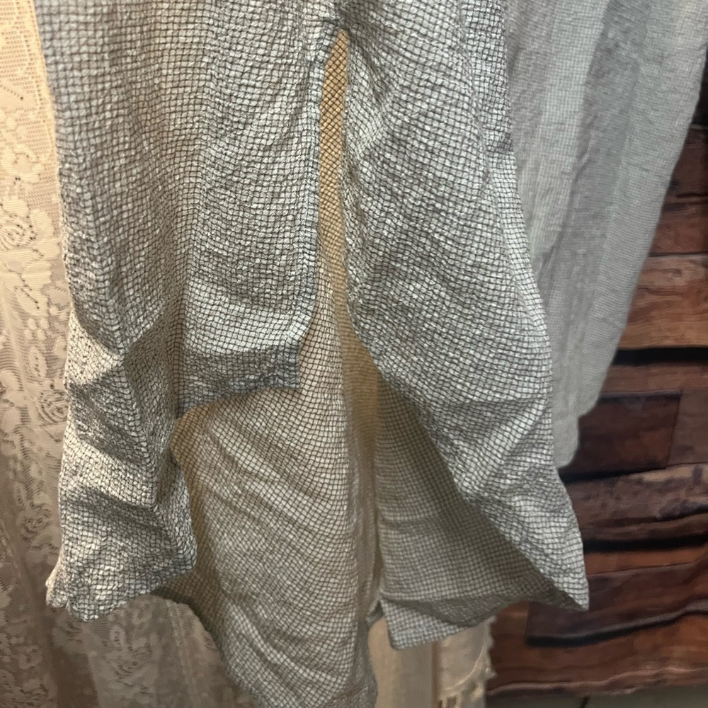 Free People Textured Grid Point Oversized Button-Up Shirt (118) - Picture 9 of 13
